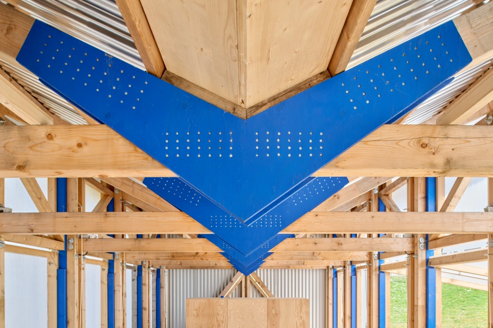 Konstruktionsdetail Haus am See in Holzbauweise