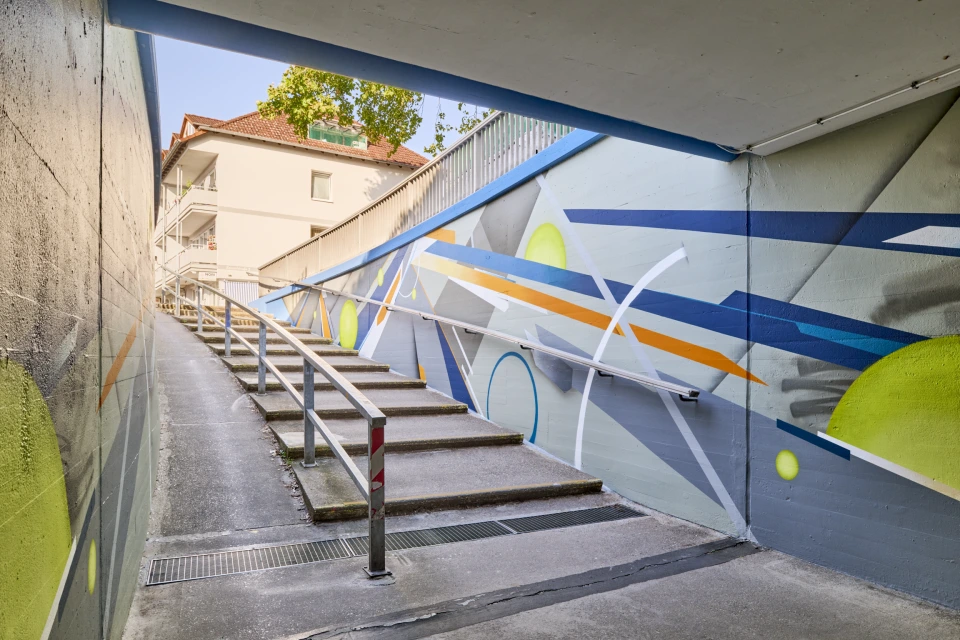 Fußgängertunnel Abendblau Blickrichtung wohngebiet
