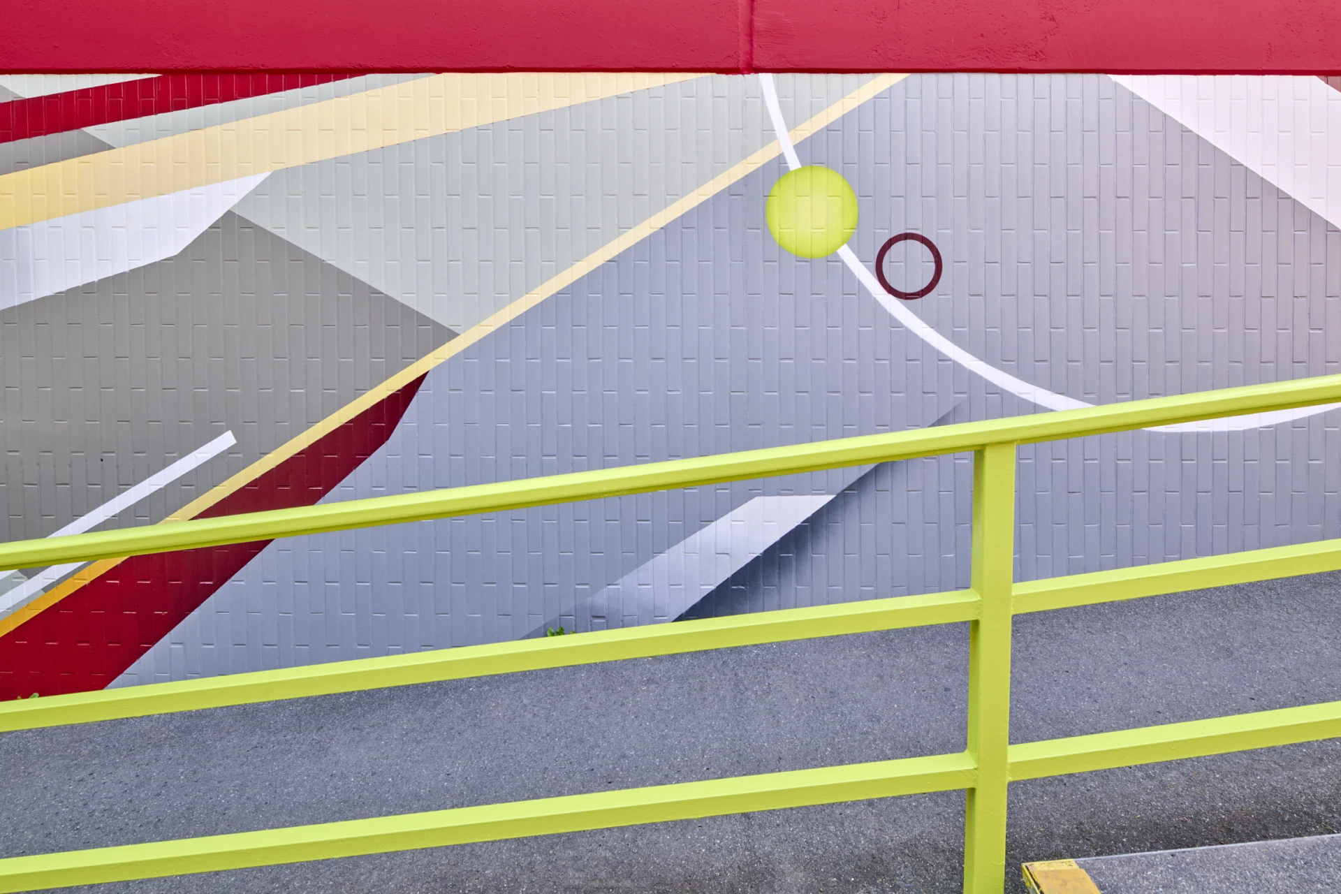 Grafisches Detail Kunstwerk Morgenrot mit sich einfügender Treppe