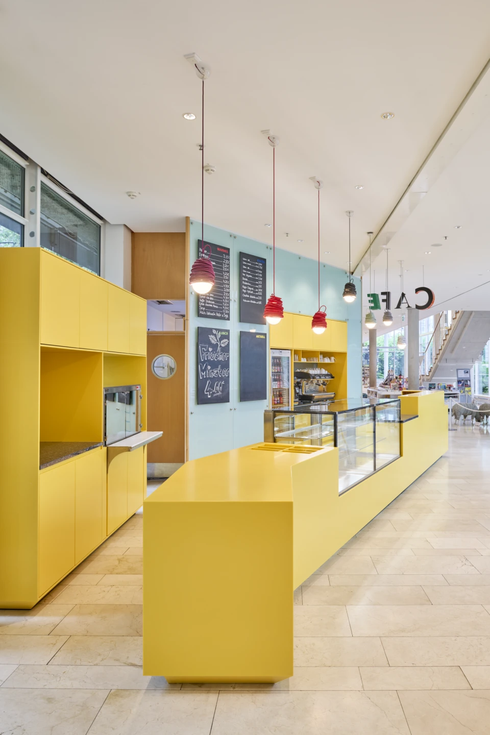 Übersicht Café Theke im Museum für Kommunikation Frankfurt