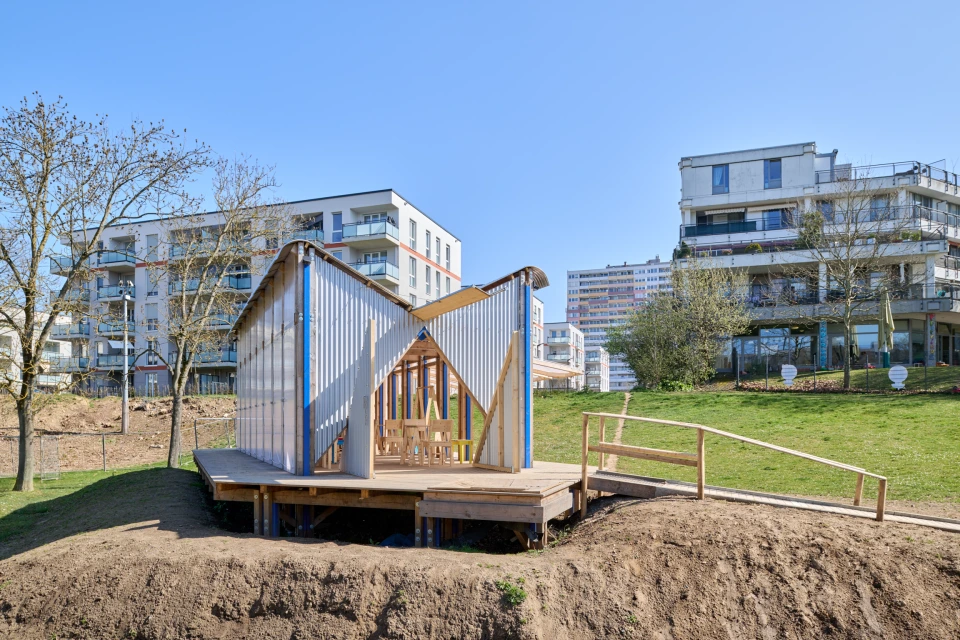 Architekturfotografie Pavillion in Holzbauweise